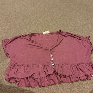 WORN ONCE LUCKY BRAND CROPPED MAUVE TOP